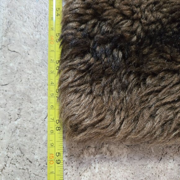 Tahari Home Faux Fur Throw Blanket 50x60 Dark Brown Tan Stripped - Picture 6 of 6